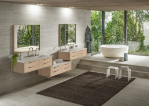 bathroom tub and furniture on display at immerse