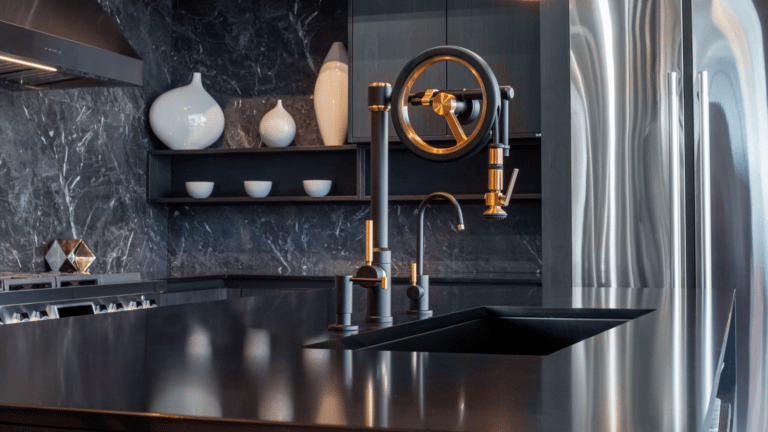 luxury kitchen sink and faucet on display at immerse